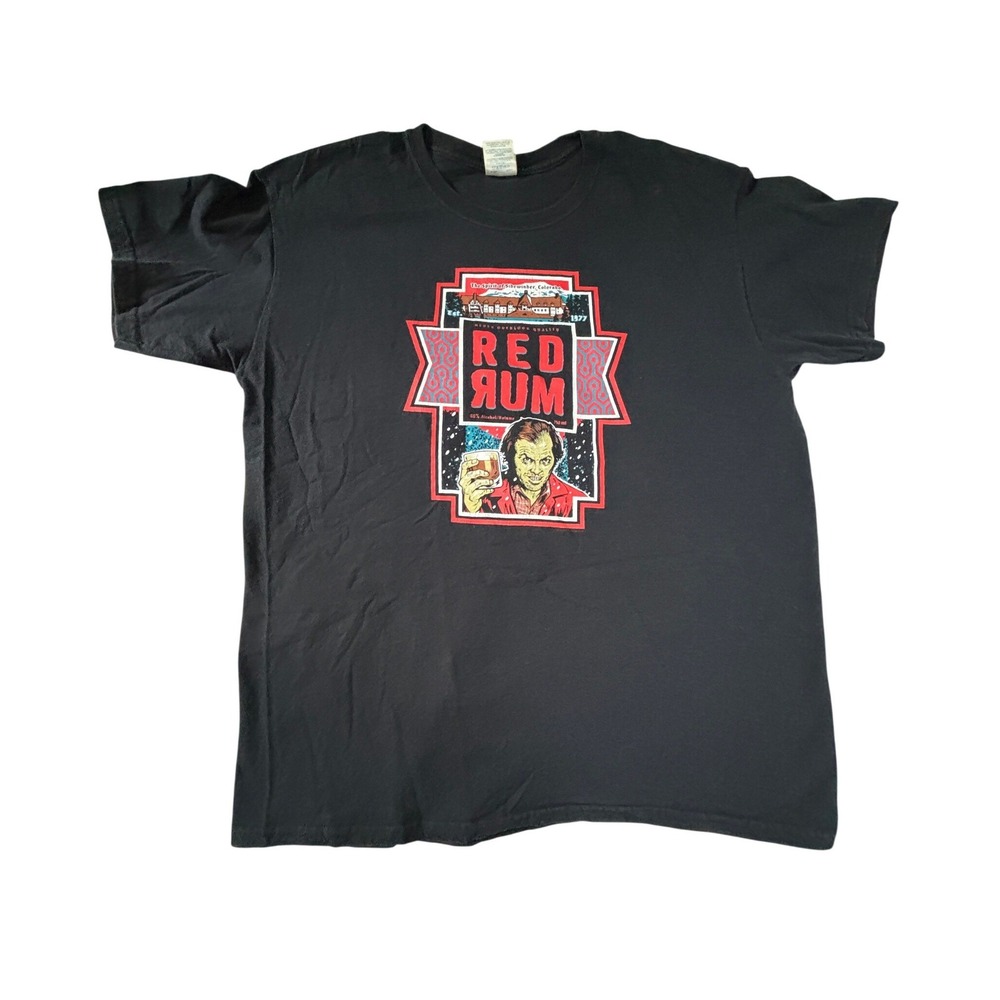 The Shining Redrum Jack Torrance Horror Movie Graphic T-Shirt Mens L Black
